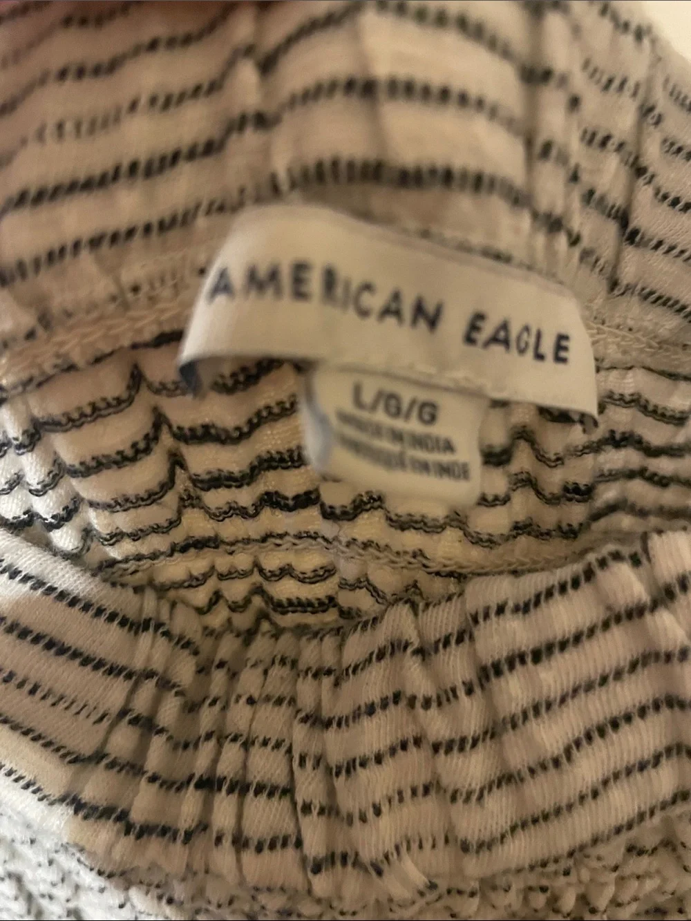 American Eagle Outfitters Striped Jumpsuit in Cream & Black